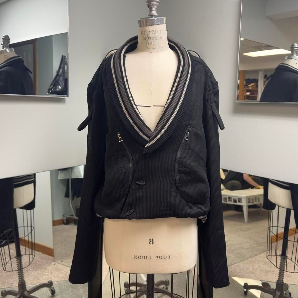 Kiko Kostadinov Black Blazer Varsity Bomber Jacket